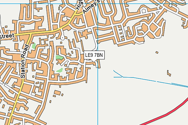 LE9 7BN map - OS VectorMap District (Ordnance Survey)