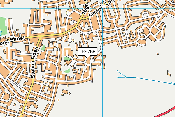 LE9 7BP map - OS VectorMap District (Ordnance Survey)