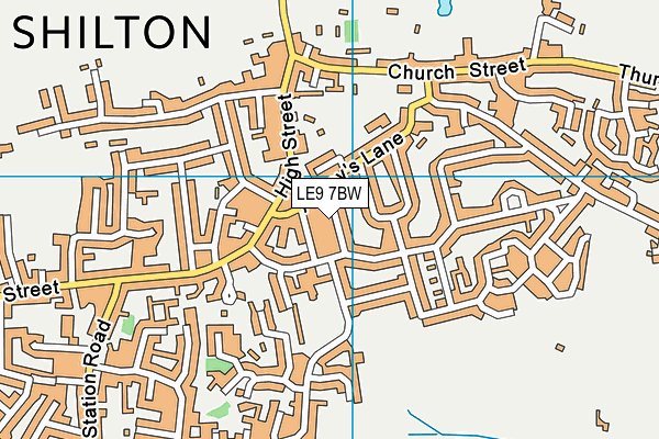 LE9 7BW map - OS VectorMap District (Ordnance Survey)