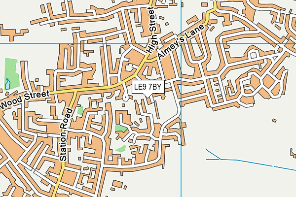 LE9 7BY map - OS VectorMap District (Ordnance Survey)
