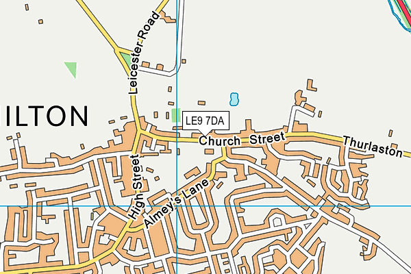 LE9 7DA map - OS VectorMap District (Ordnance Survey)