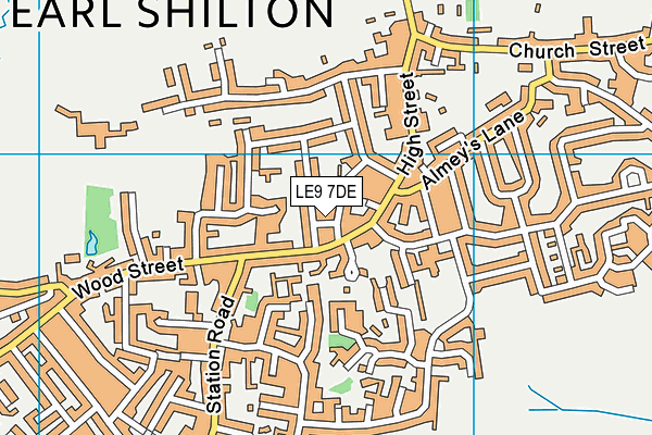 LE9 7DE map - OS VectorMap District (Ordnance Survey)