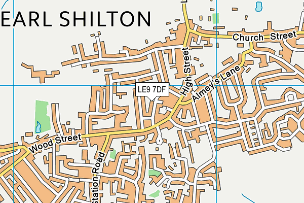 LE9 7DF map - OS VectorMap District (Ordnance Survey)