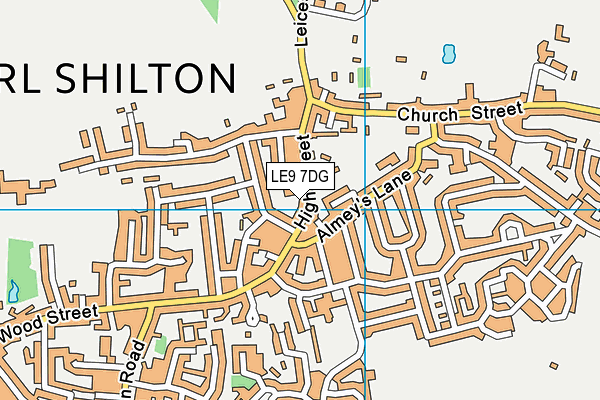 LE9 7DG map - OS VectorMap District (Ordnance Survey)