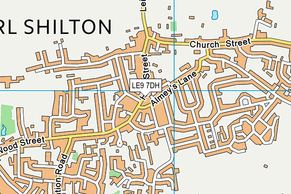 LE9 7DH map - OS VectorMap District (Ordnance Survey)