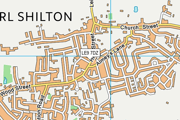 LE9 7DZ map - OS VectorMap District (Ordnance Survey)