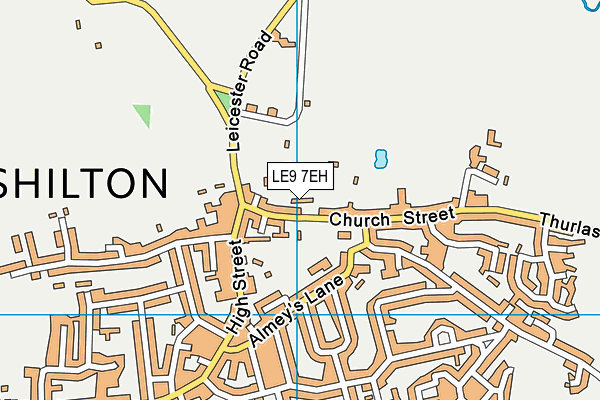 LE9 7EH map - OS VectorMap District (Ordnance Survey)