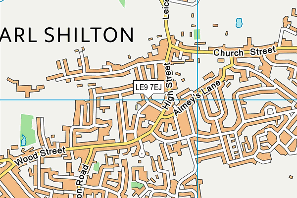 LE9 7EJ map - OS VectorMap District (Ordnance Survey)