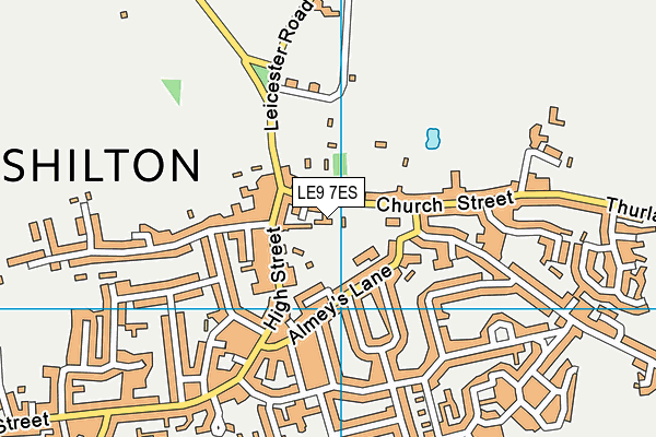 LE9 7ES map - OS VectorMap District (Ordnance Survey)