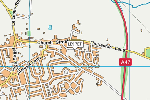 LE9 7ET map - OS VectorMap District (Ordnance Survey)