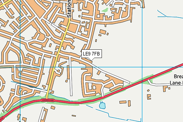 LE9 7FB map - OS VectorMap District (Ordnance Survey)