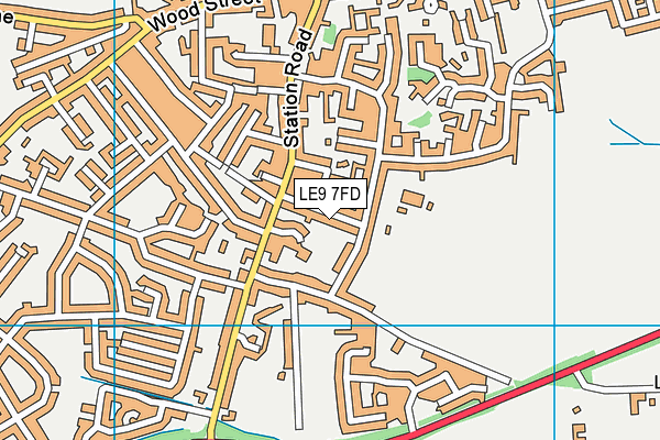 LE9 7FD map - OS VectorMap District (Ordnance Survey)