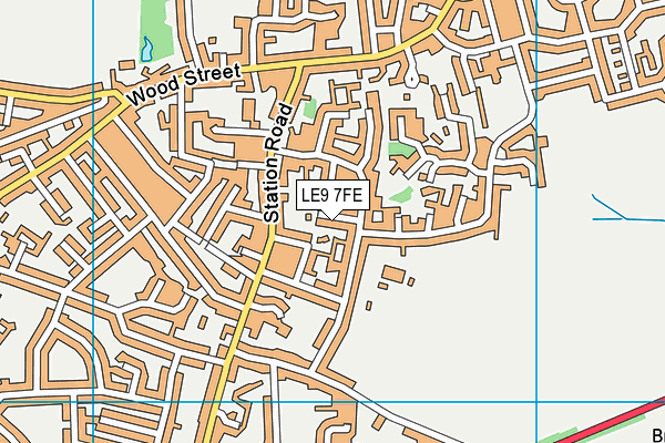 LE9 7FE map - OS VectorMap District (Ordnance Survey)