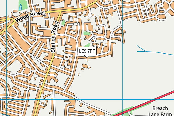 LE9 7FF map - OS VectorMap District (Ordnance Survey)