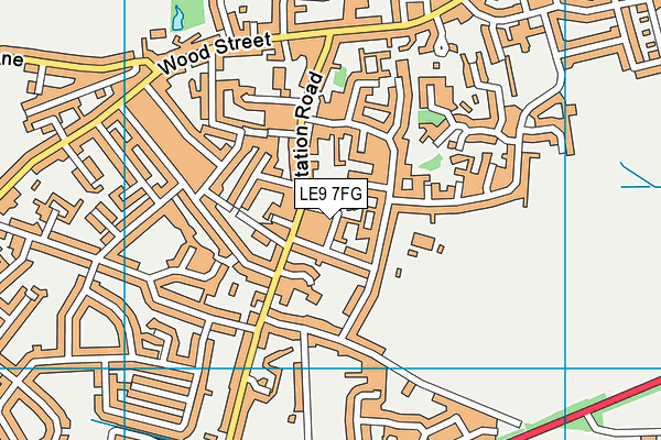 LE9 7FG map - OS VectorMap District (Ordnance Survey)