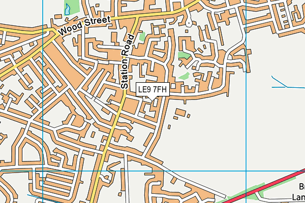 LE9 7FH map - OS VectorMap District (Ordnance Survey)