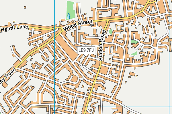 LE9 7FJ map - OS VectorMap District (Ordnance Survey)