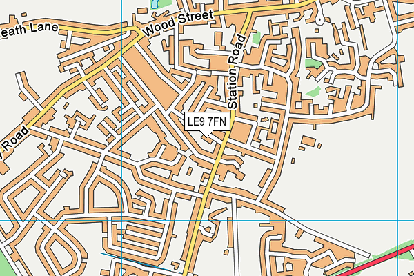 LE9 7FN map - OS VectorMap District (Ordnance Survey)