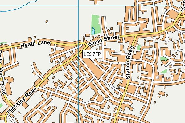 LE9 7FP map - OS VectorMap District (Ordnance Survey)