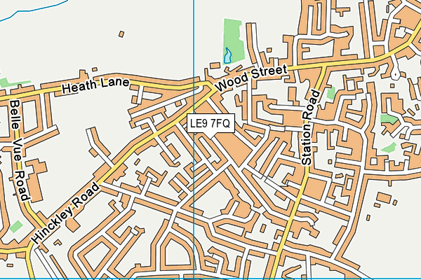 LE9 7FQ map - OS VectorMap District (Ordnance Survey)