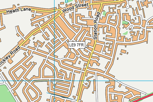 LE9 7FR map - OS VectorMap District (Ordnance Survey)