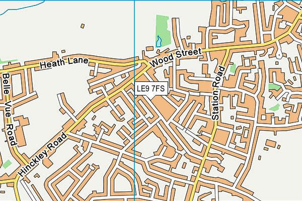 LE9 7FS map - OS VectorMap District (Ordnance Survey)