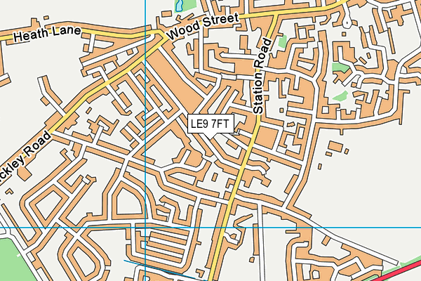 LE9 7FT map - OS VectorMap District (Ordnance Survey)