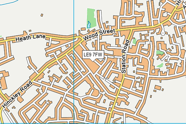 LE9 7FW map - OS VectorMap District (Ordnance Survey)