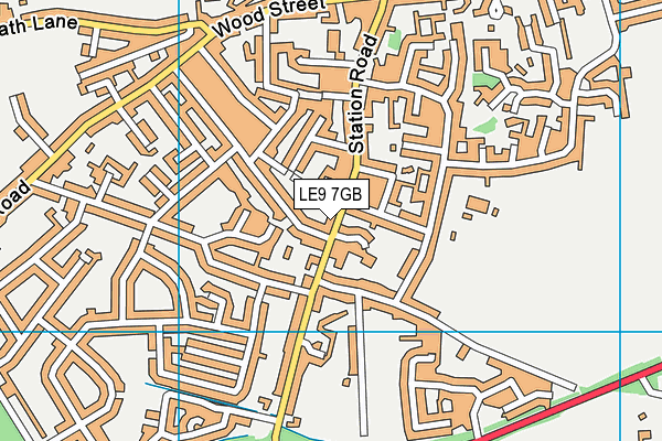 LE9 7GB map - OS VectorMap District (Ordnance Survey)