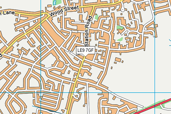 LE9 7GF map - OS VectorMap District (Ordnance Survey)