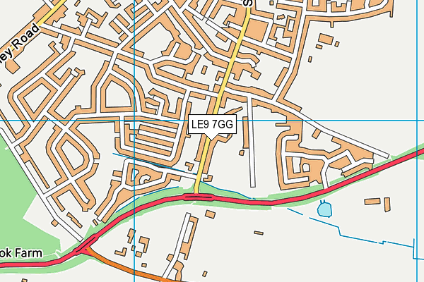 LE9 7GG map - OS VectorMap District (Ordnance Survey)