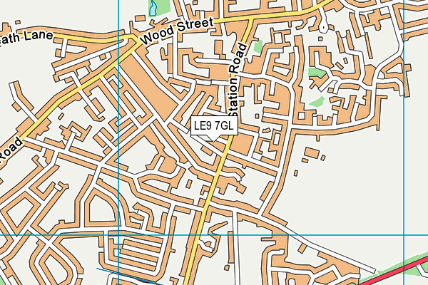 LE9 7GL map - OS VectorMap District (Ordnance Survey)