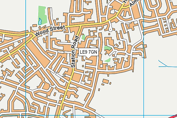 LE9 7GN map - OS VectorMap District (Ordnance Survey)