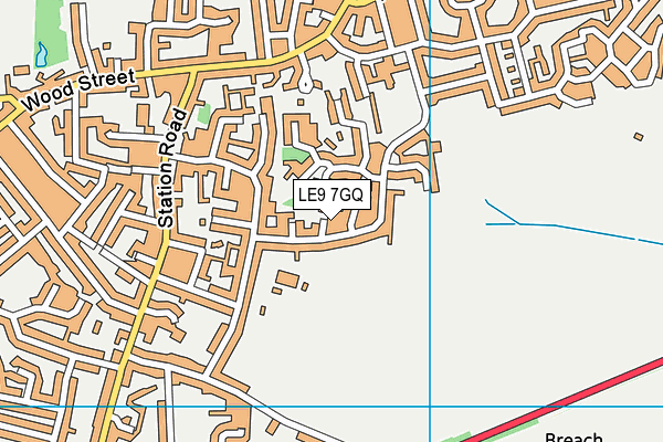 LE9 7GQ map - OS VectorMap District (Ordnance Survey)
