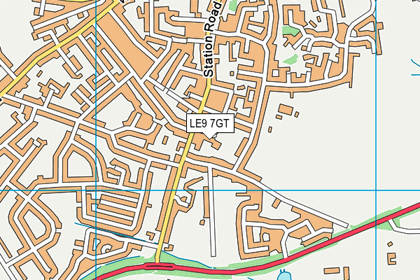 LE9 7GT map - OS VectorMap District (Ordnance Survey)