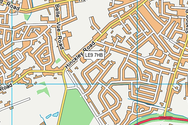 LE9 7HB map - OS VectorMap District (Ordnance Survey)
