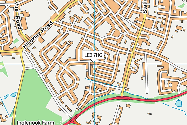 LE9 7HG map - OS VectorMap District (Ordnance Survey)