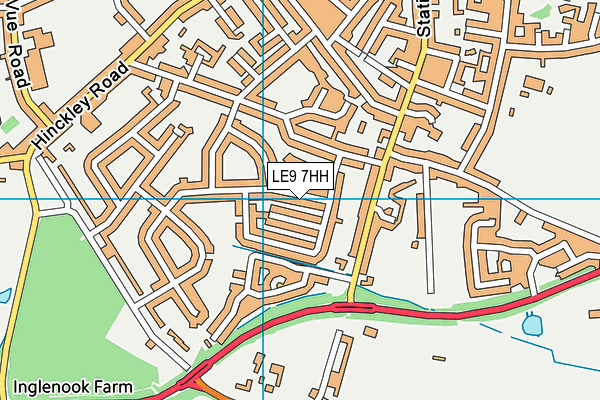 LE9 7HH map - OS VectorMap District (Ordnance Survey)