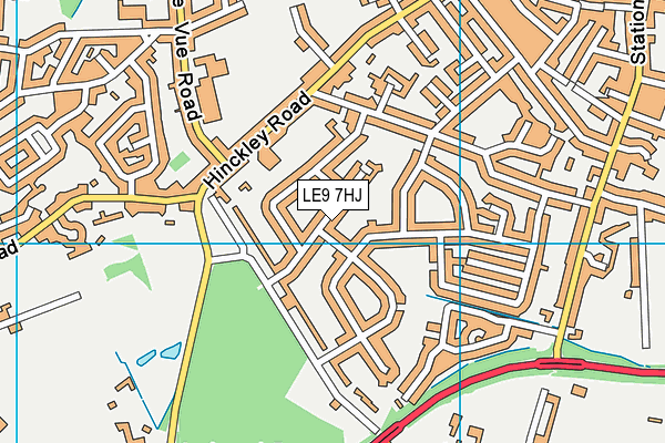 LE9 7HJ map - OS VectorMap District (Ordnance Survey)
