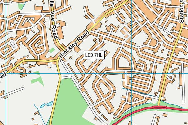 LE9 7HL map - OS VectorMap District (Ordnance Survey)