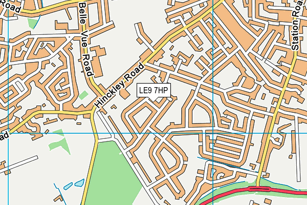 LE9 7HP map - OS VectorMap District (Ordnance Survey)