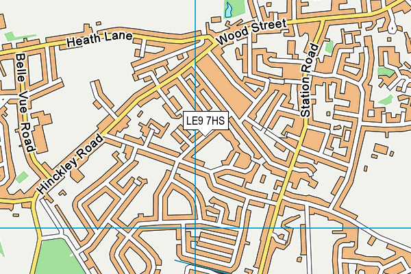 LE9 7HS map - OS VectorMap District (Ordnance Survey)