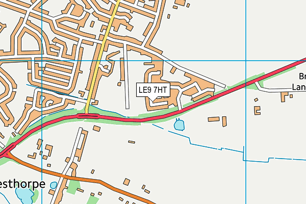 LE9 7HT map - OS VectorMap District (Ordnance Survey)