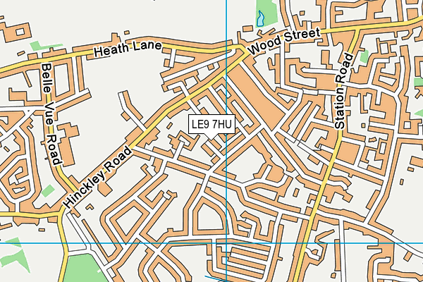 LE9 7HU map - OS VectorMap District (Ordnance Survey)