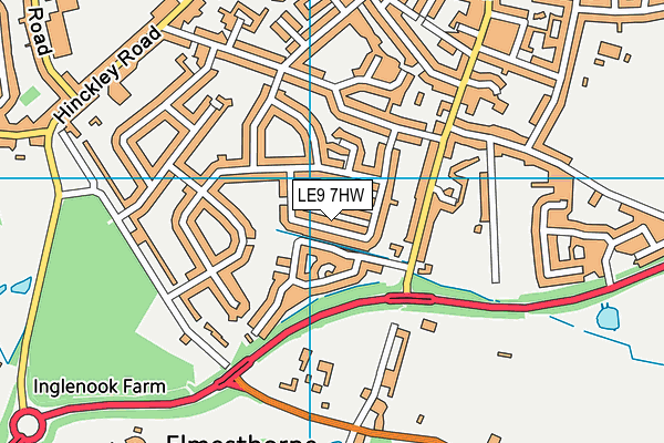 LE9 7HW map - OS VectorMap District (Ordnance Survey)