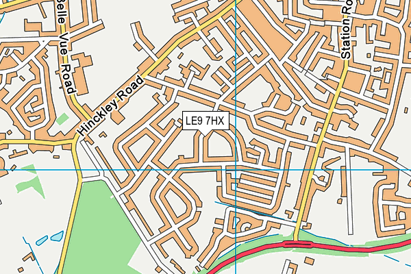 LE9 7HX map - OS VectorMap District (Ordnance Survey)