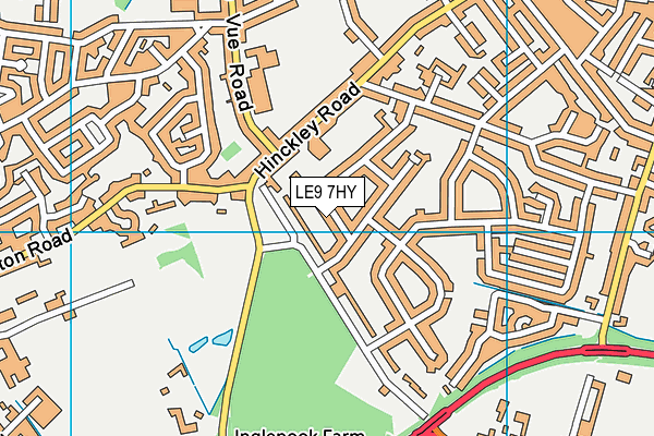 LE9 7HY map - OS VectorMap District (Ordnance Survey)