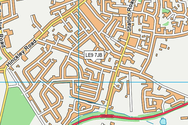 LE9 7JB map - OS VectorMap District (Ordnance Survey)