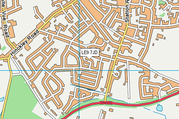 LE9 7JD map - OS VectorMap District (Ordnance Survey)