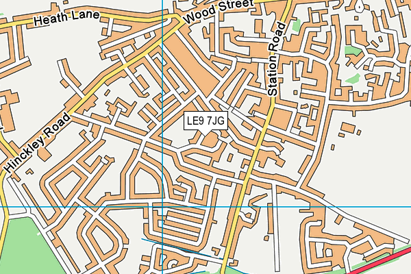 LE9 7JG map - OS VectorMap District (Ordnance Survey)